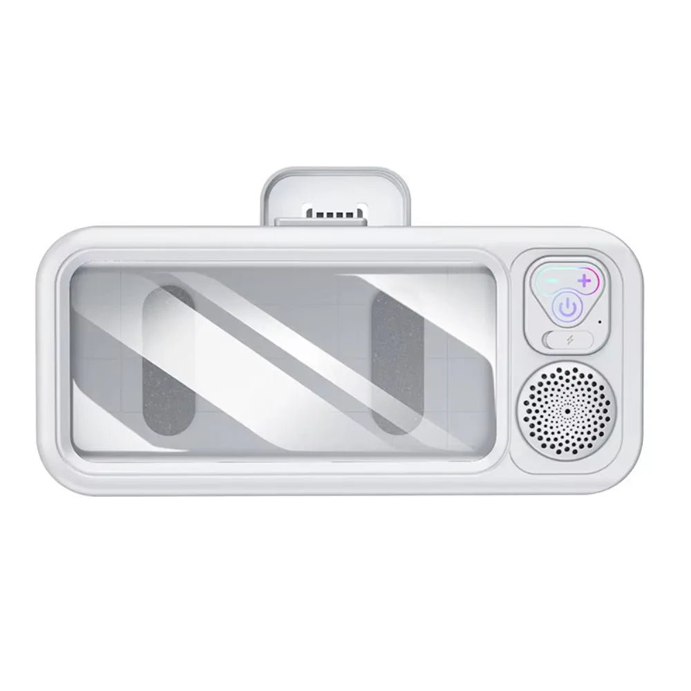 Bathroom Bluetooth Speaker Waterproof Soundbox with Touch Phone Fixed Box Holder Shower and Binge-watch Device