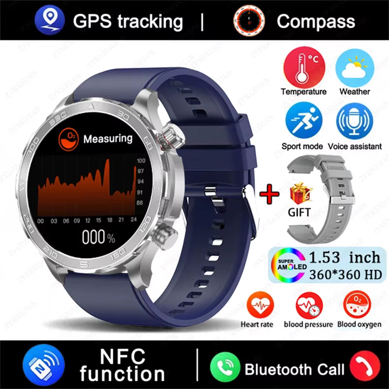2026 New GPS Smart Watch Men AMOLED Screen Always Show Time Heart Rate IP68 Waterproof Bluetooth Call Sports Fitness Smart Watch
