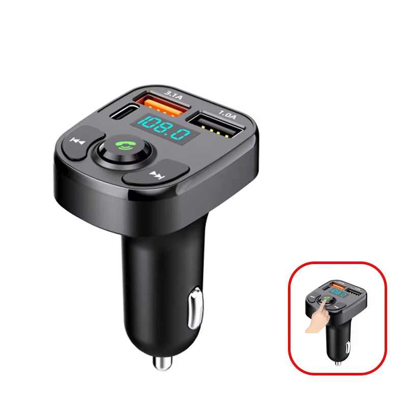Car Fm Transmitter Bluetooth 5.0 Aux Handsfree Wireless Car Kit Dual Usb Car Charger Auto Radio Fm Modulator Mp3 Player Adapter