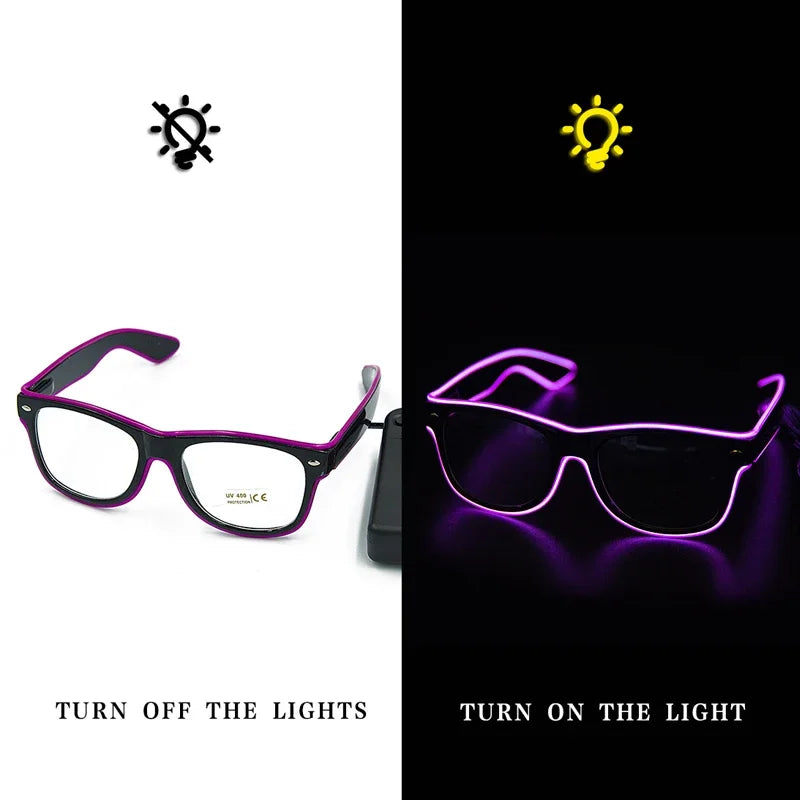 Flashing Glasses EL Wire LED Glasses Glowing Party Supplies Lighting Novelty Gift Bright Light Festival Party Glow Sunglasses