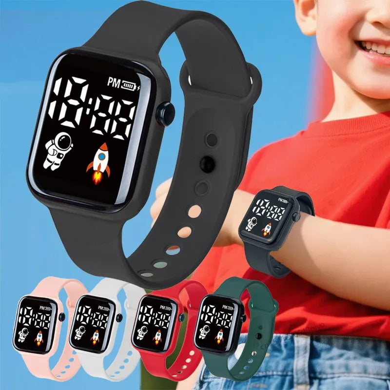 Kids Electronic Watch Sport LED Digital Watches for Children Boys Girls Gifts Spaceman Silicone Strap Early Education Wristwatch