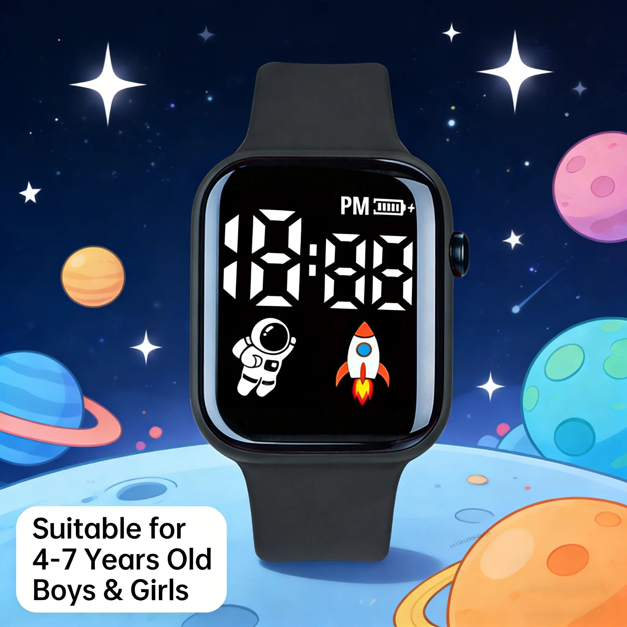 Kids Electronic Watch Sport LED Digital Watches for Children Boys Girls Gifts Spaceman Silicone Strap Early Education Wristwatch