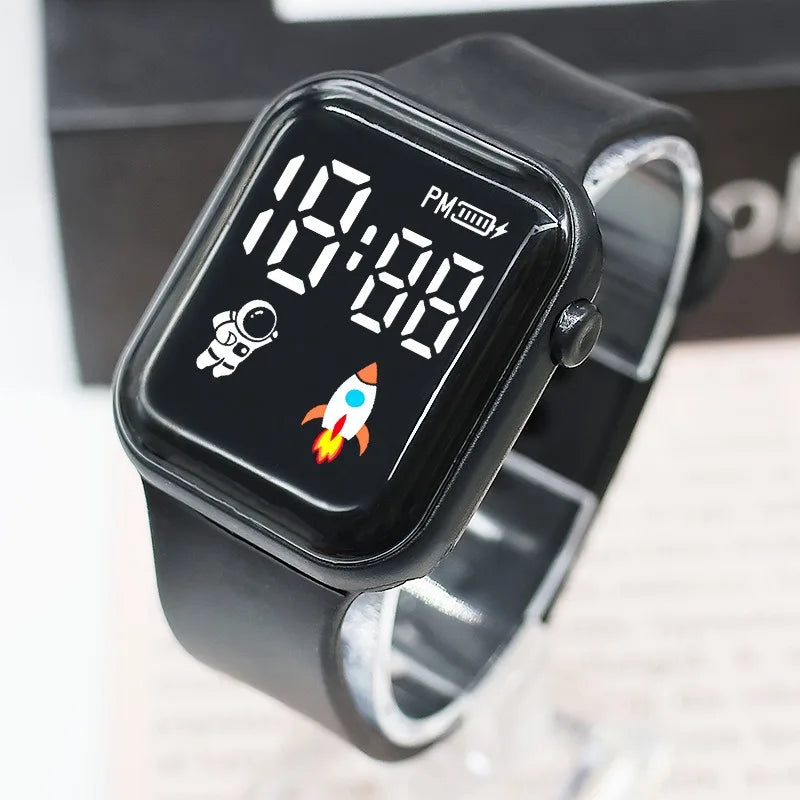 Kids Electronic Watch Sport LED Digital Watches for Children Boys Girls Gifts Spaceman Silicone Strap Early Education Wristwatch