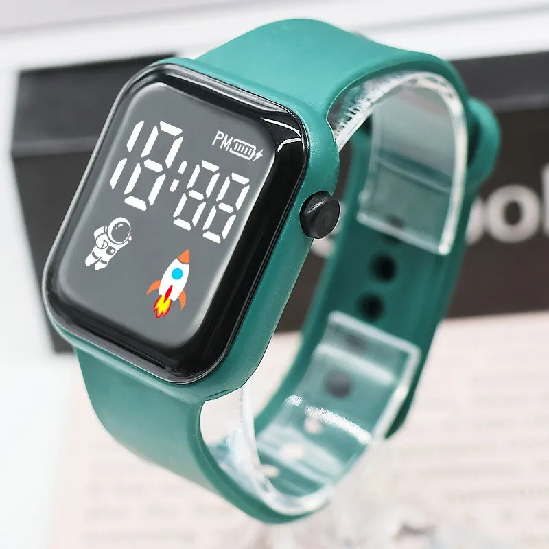 Kids Electronic Watch Sport LED Digital Watches for Children Boys Girls Gifts Spaceman Silicone Strap Early Education Wristwatch