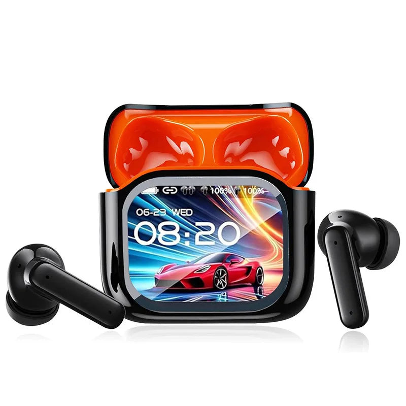 LED full-color touch screen Bluetooth earphones BY16 in-ear ANC+ENC noise-cancelling Bluetooth earphones AI translation