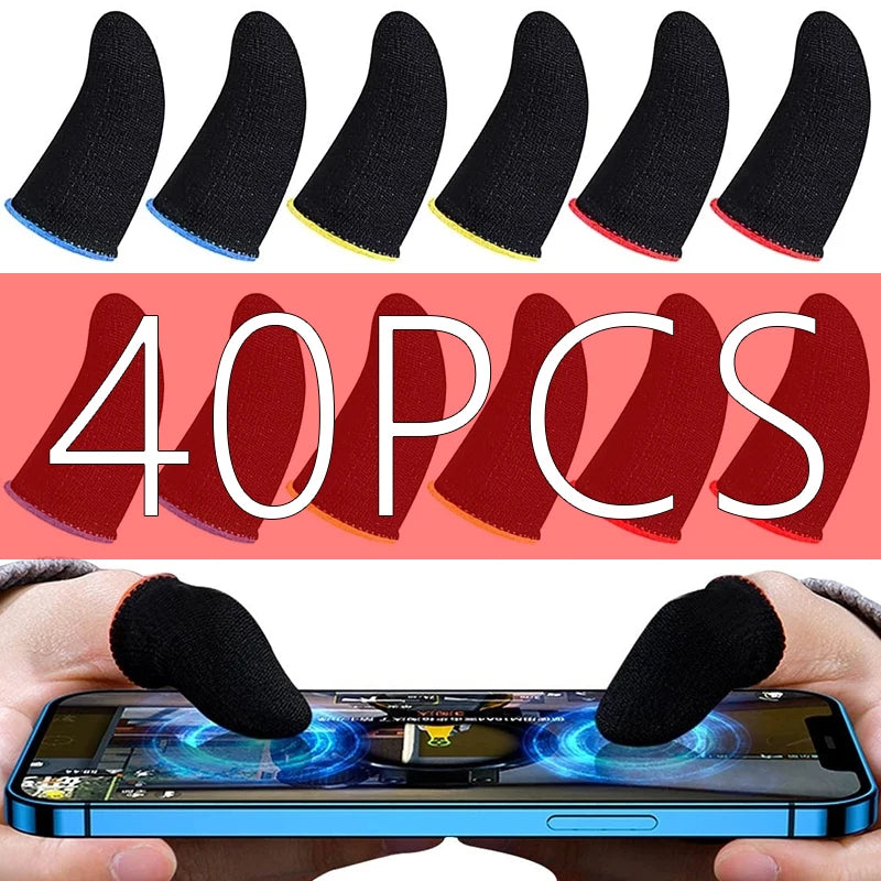 40pcs Mobile Game Fingertip Gloves Sweatproof Anti-slip Touch Screen