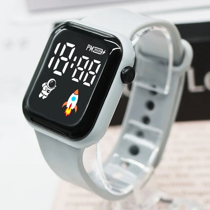 Kids Electronic Watch Sport LED Digital Watches for Children Boys Girls Gifts Spaceman Silicone Strap Early Education Wristwatch