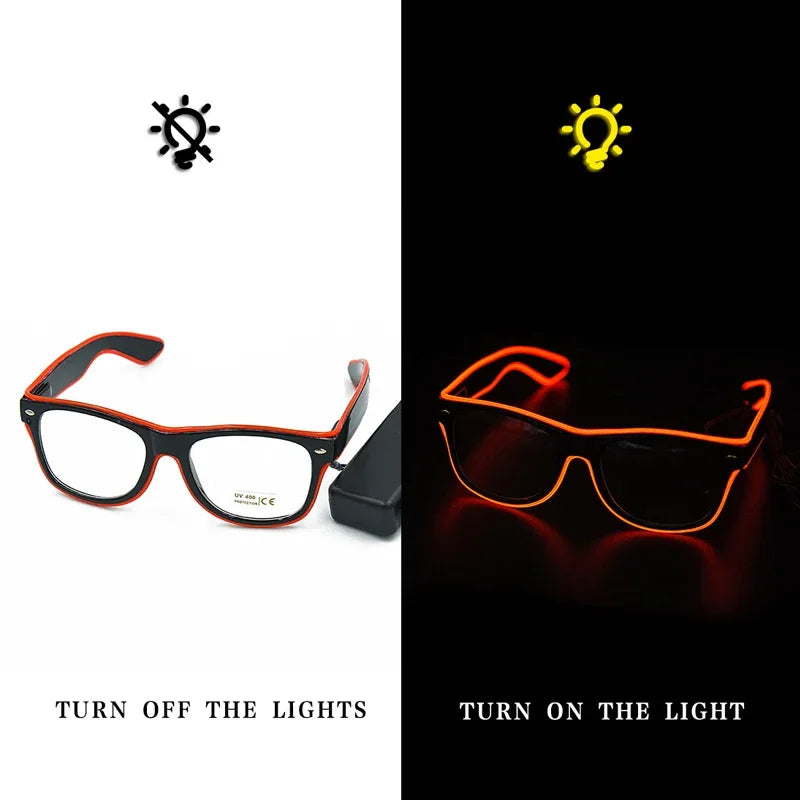 Flashing Glasses EL Wire LED Glasses Glowing Party Supplies Lighting Novelty Gift Bright Light Festival Party Glow Sunglasses