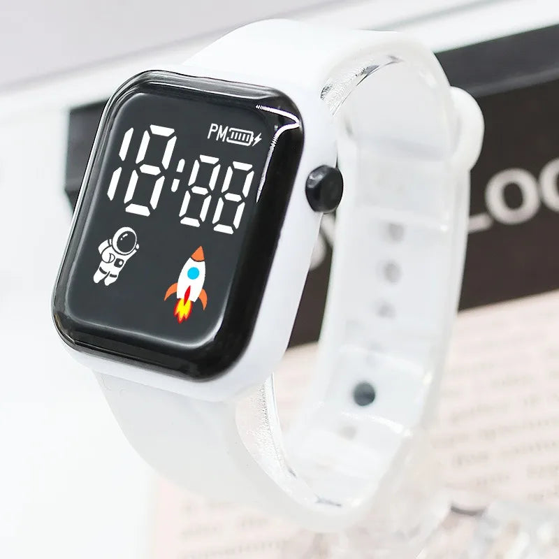 Kids Electronic Watch Sport LED Digital Watches for Children Boys Girls Gifts Spaceman Silicone Strap Early Education Wristwatch