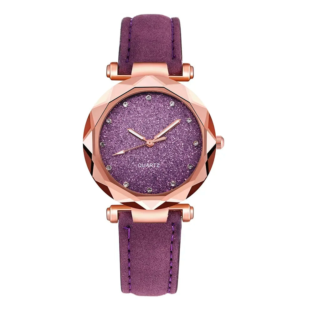 Ladies Rose Gold Quartz Watch Female Belt Watch Fashion Korean Rhinestone Ladies Business Rose Gold Watch Women ساعة رياضي
