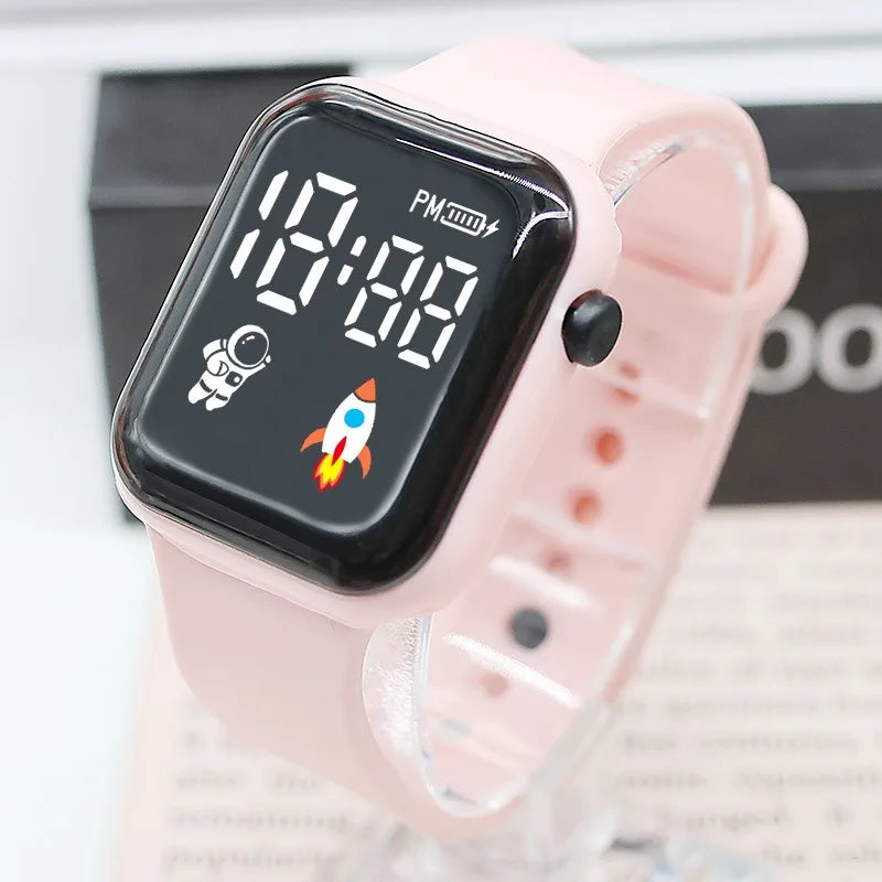 Kids Electronic Watch Sport LED Digital Watches for Children Boys Girls Gifts Spaceman Silicone Strap Early Education Wristwatch