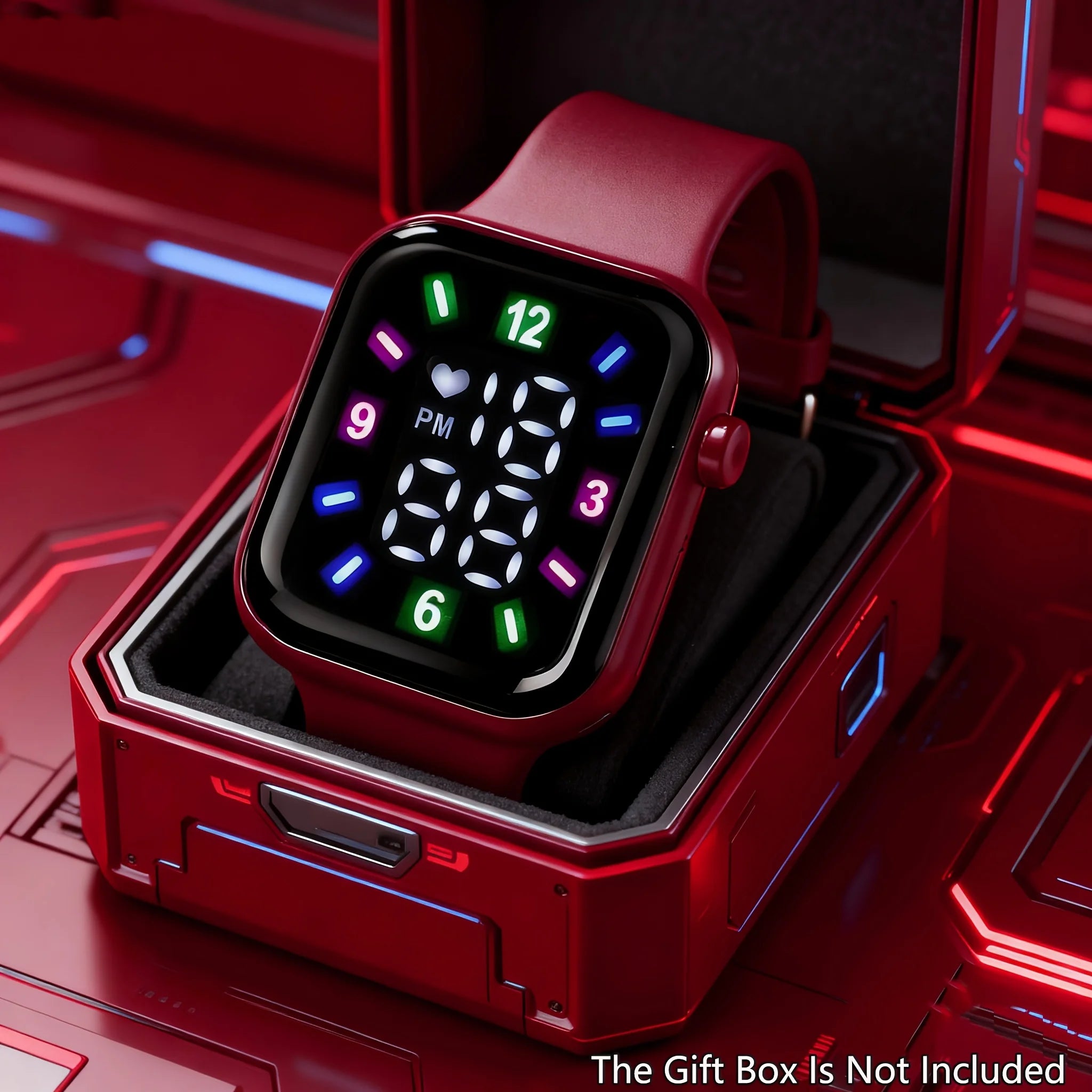 1-piece Women's Digital Electronic Watch with Date/Time/Alarm/Stopwatch Functions - Square Dial, Large Analog Style, 24-Hour For