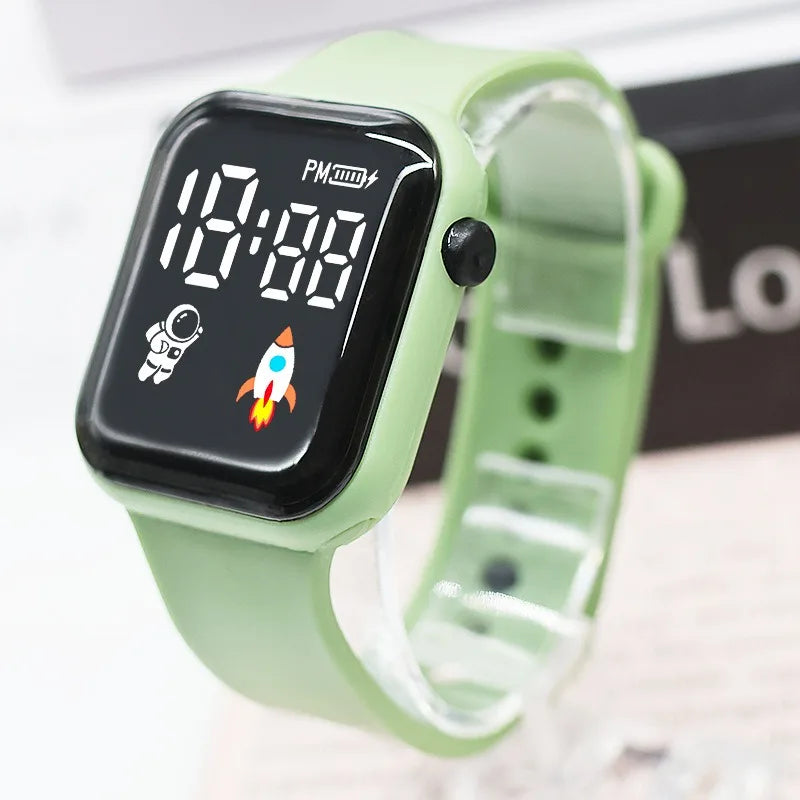Kids Electronic Watch Sport LED Digital Watches for Children Boys Girls Gifts Spaceman Silicone Strap Early Education Wristwatch