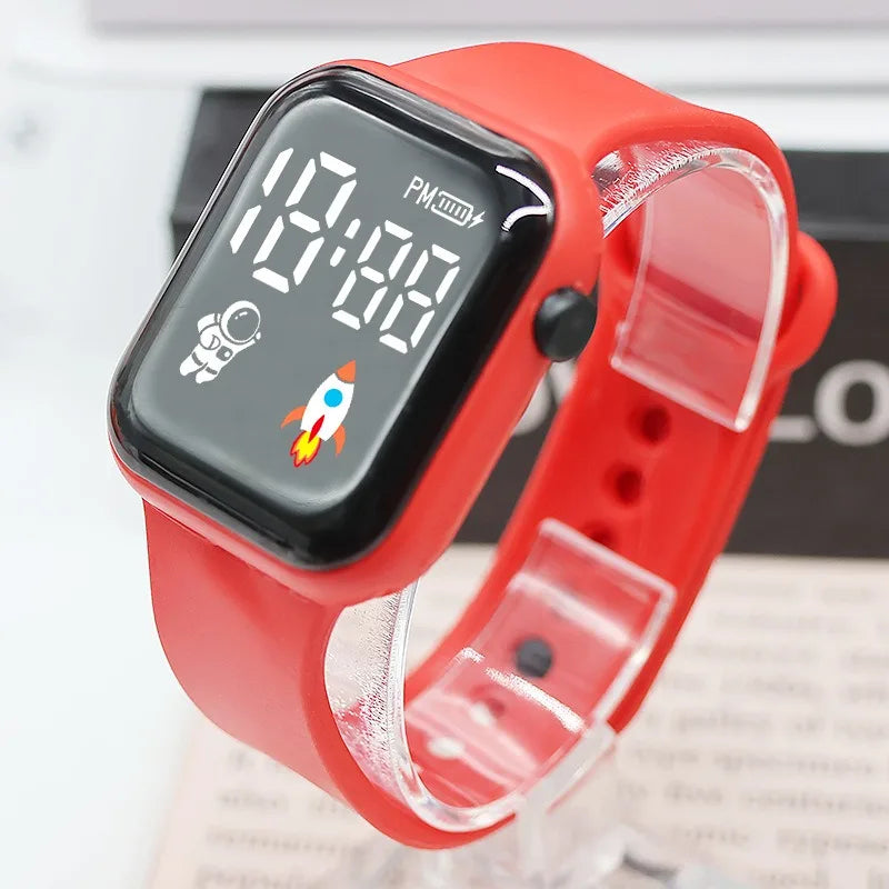 Kids Electronic Watch Sport LED Digital Watches for Children Boys Girls Gifts Spaceman Silicone Strap Early Education Wristwatch