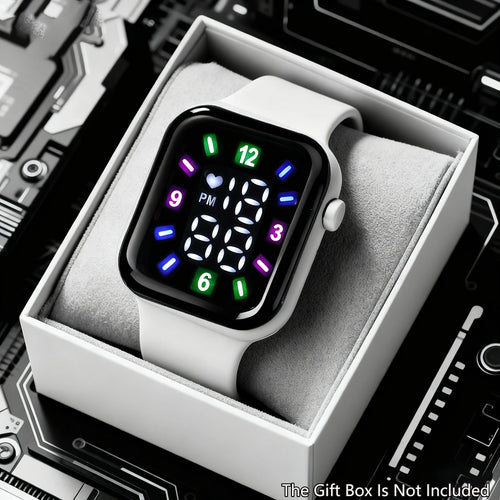 1-piece Women's Digital Electronic Watch with Date/Time/Alarm/Stopwatch Functions - Square Dial, Large Analog Style, 24-Hour For