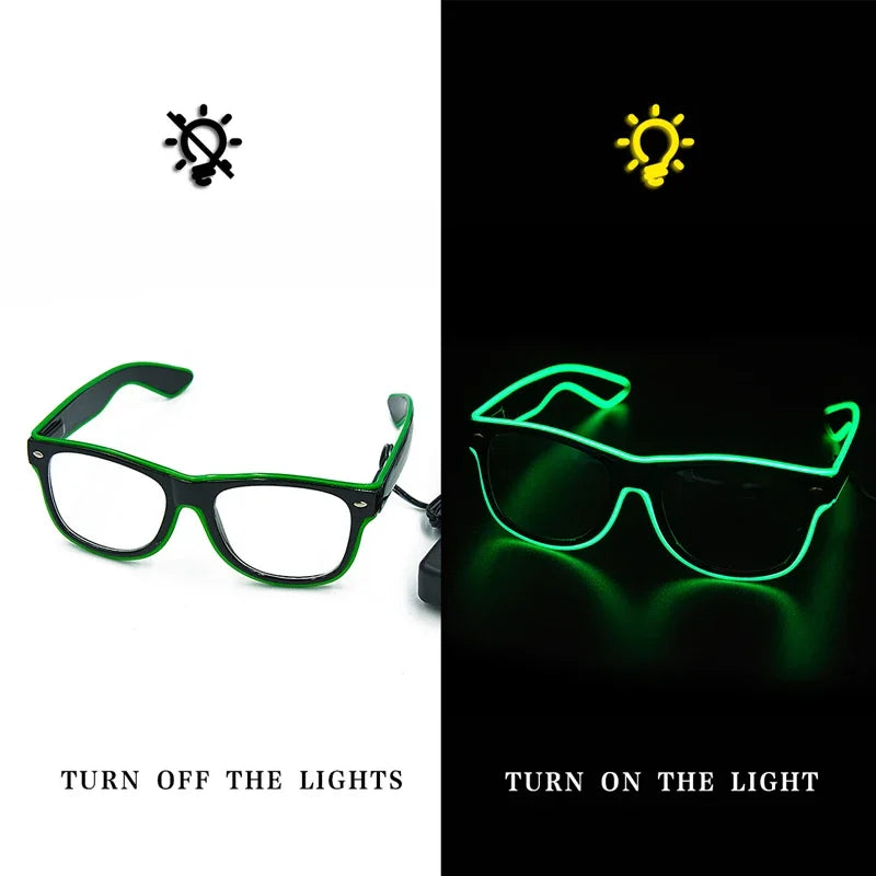 Flashing Glasses EL Wire LED Glasses Glowing Party Supplies Lighting Novelty Gift Bright Light Festival Party Glow Sunglasses