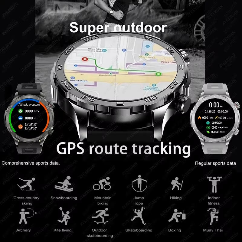 2026 New GPS Smart Watch Men AMOLED Screen Always Show Time Heart Rate IP68 Waterproof Bluetooth Call Sports Fitness Smart Watch